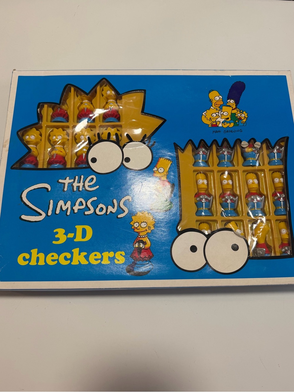 Vintage The Simpsons 3D Checkers Game Set Complete 1994 Twentieth Century Fox OS